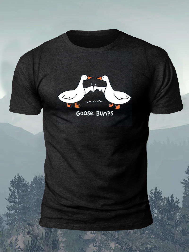 Men's GOOSE BUMPS Print Casual Short Sleeve T-shirt