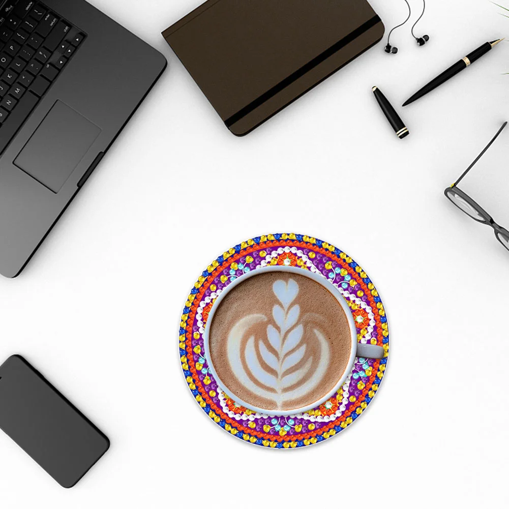 DIY Acrylic Diamond Coaster Set Cartoon Style (6 Piece Set 1 Rack)