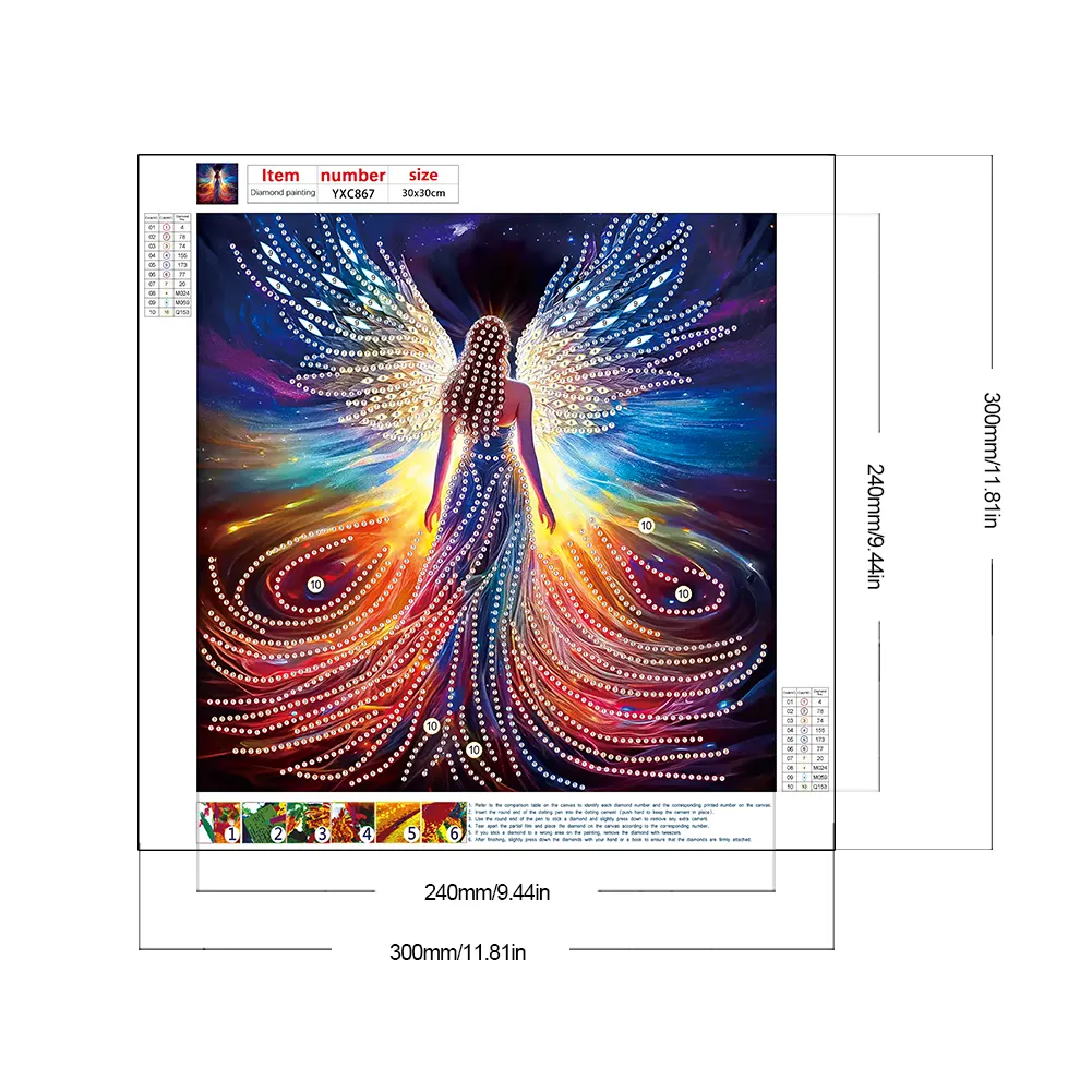 Diamond Painting - Partial Special Shaped Drill - Winged Angel(Canvas|30*30cm)