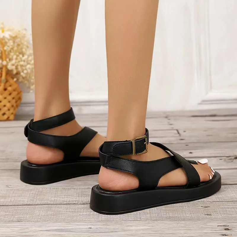 Breakj Breakj Summer New Thick-Soled Sandals Women's Large-Size Casual Toe Thick-Soled Sandals