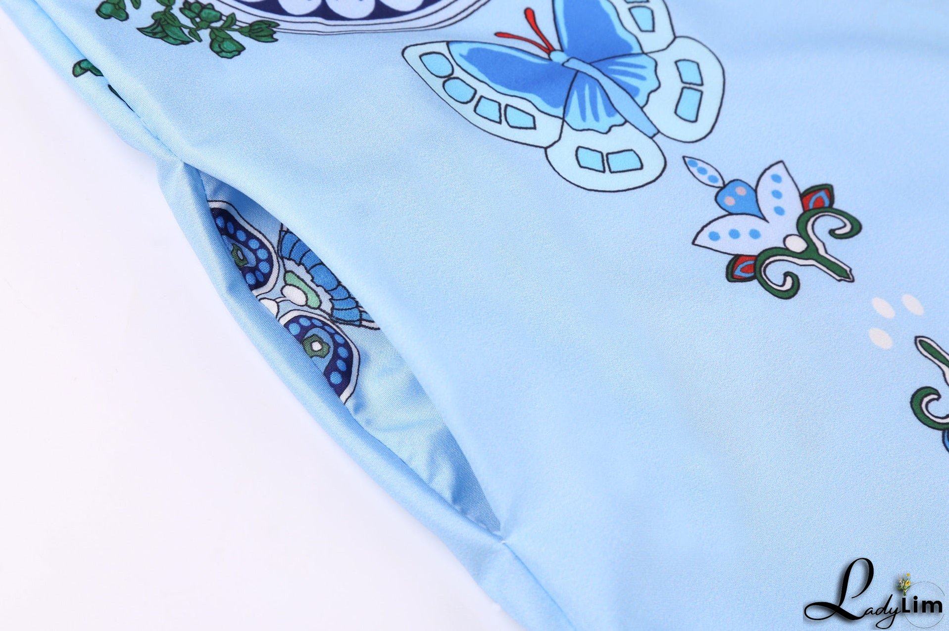 Vintage print dress V-neck sleeveless