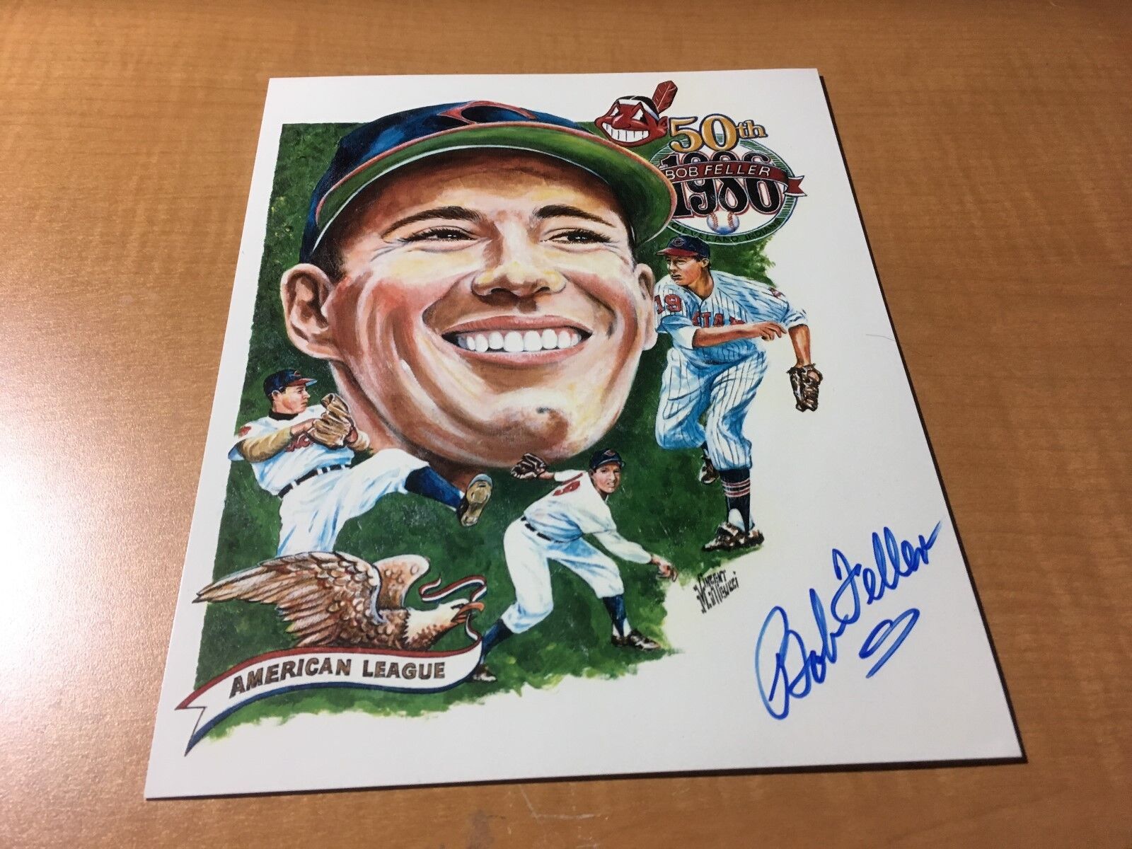 Bob Feller Cleveland Indians Signed 8 x 10 Photo Poster painting W/Our COA