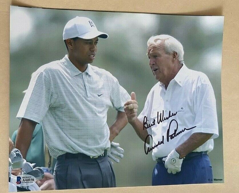 Arnold Palmer signed autographed 8x10 Photo Poster painting Tiger Woods Beckett COA