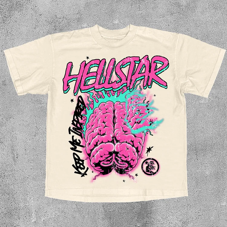 Hellstar Mummy Pink Vintage Graphics 100% Cotton Casual T-Shirt