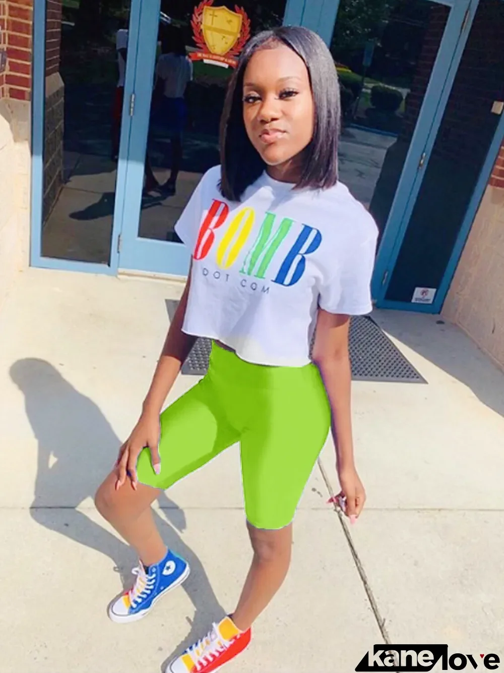 Casual Letter Print T Shirt And Shorts Two Piece Suit