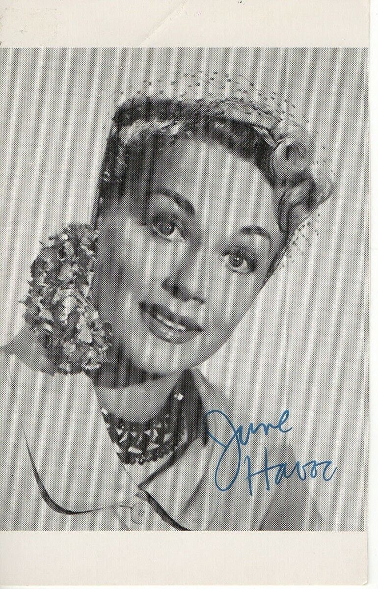 June Havoc Signed Autographed Small Postcard Photo Poster painting Actress w/Note BAS BA70423