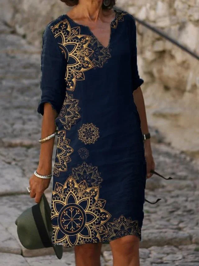 Mandala Print Dress