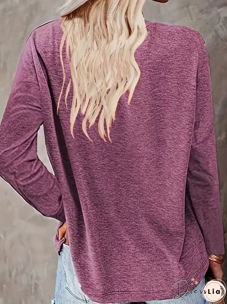 Long Sleeve Crew Neck T-Shirt for Women