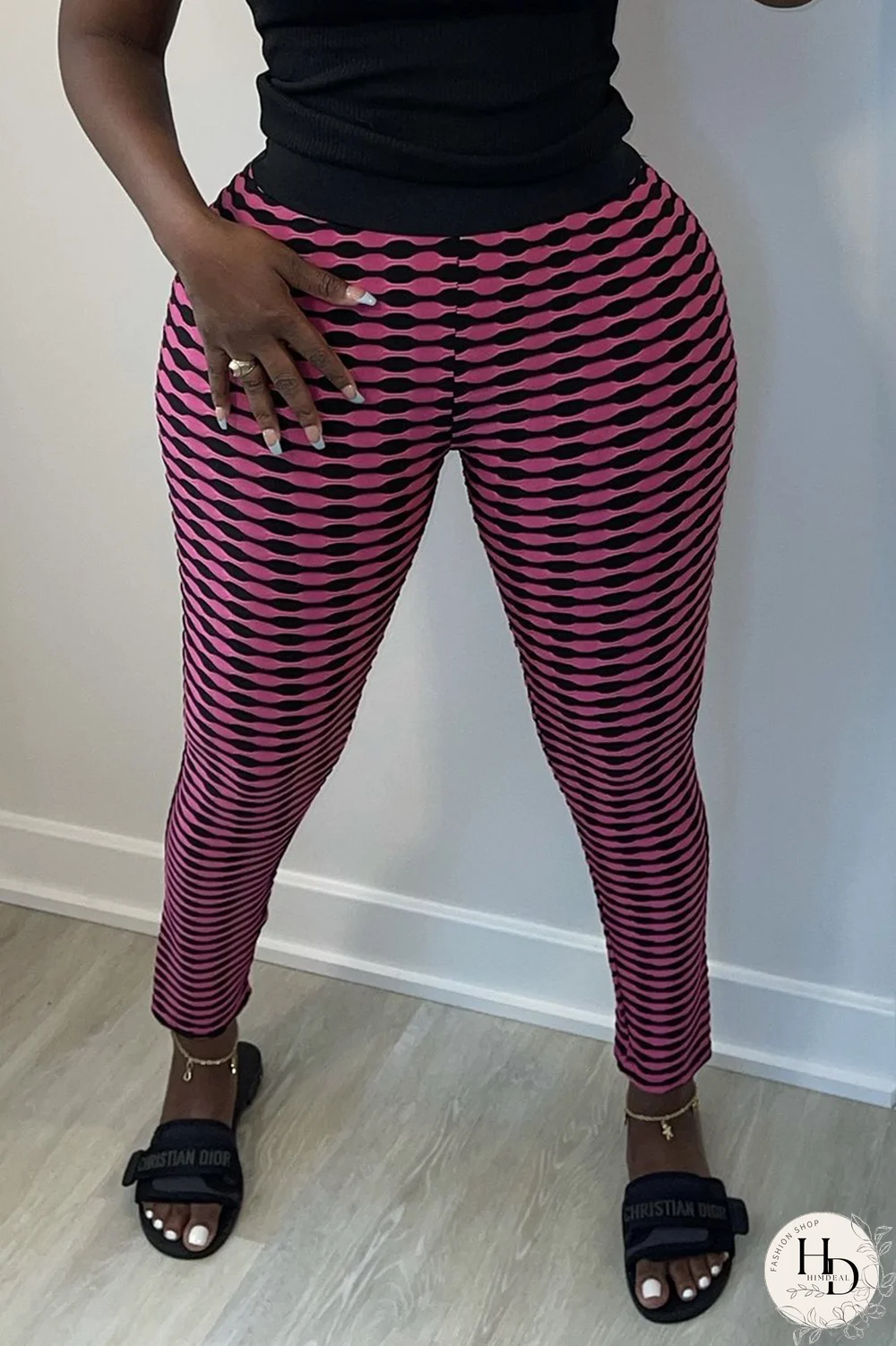 Yellow Sexy Plaid Split Joint Skinny High Waist Pencil Full Print Bottoms