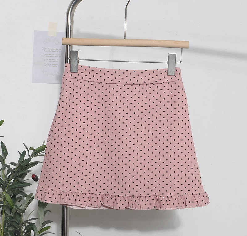 Brownm Real Shooting Wooden Ear Wave Half Dress Girl Spring 2025 New Retro Korean Version Of High-Rise Thin A Word Short Skirt 8931