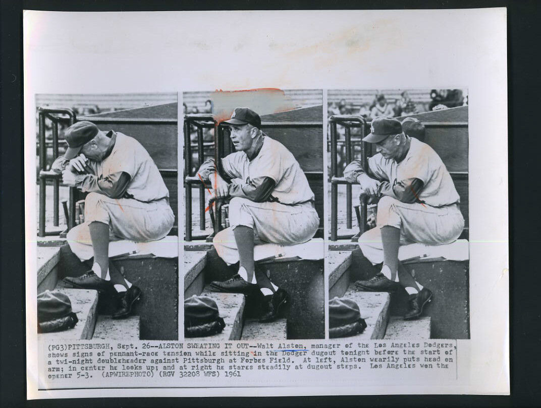 Walter Walt Alston 1961 Press Photo Poster painting Los Angeles Dodgers