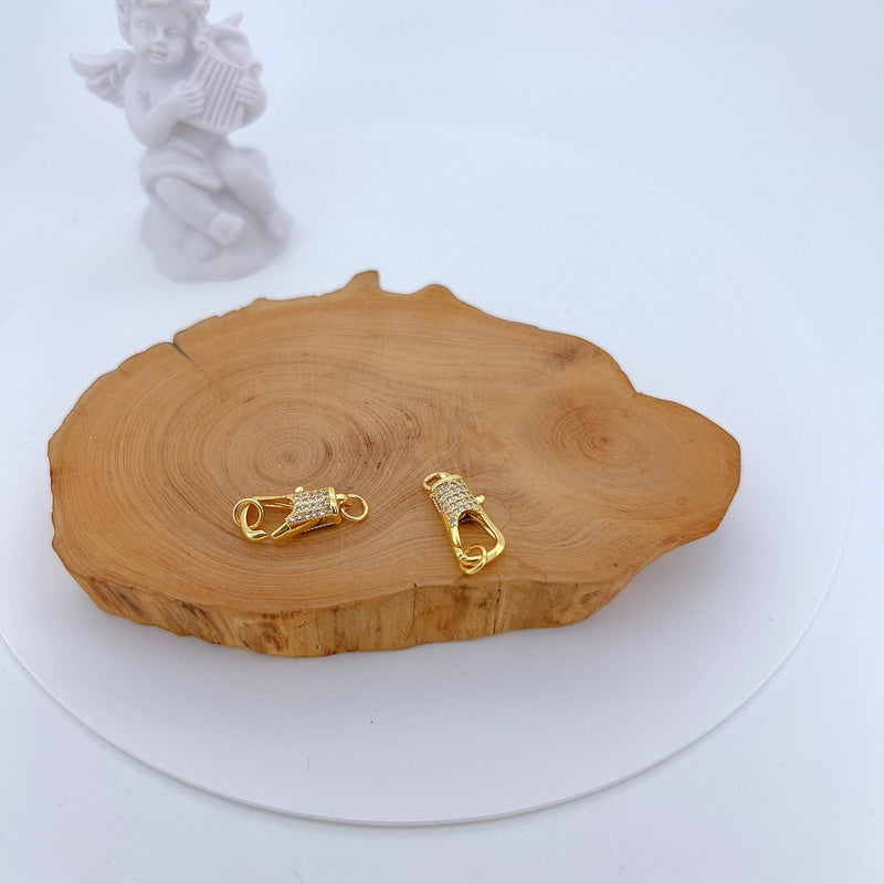 1 Piece 15 * 28mm Copper Zircon Heart Shape Jewelry Buckle Jewelry Accessories