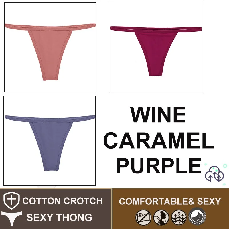 FINETOO 3PCS/Set M-XL Sexy G-string Panties Cotton Women's Underwear Girls Female Underpant Pantys Ladies Bikini Thong Lingerie