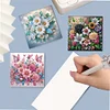(US Only)6PCS Flowers DIY Diamond Art Greeting Cards Congratulations Cards & Gifts