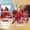 (US Only)2D Flat Print Flower Cardinal DIY Double-Sided Desktop Diamond Art Kits