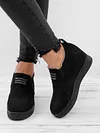 Women Faux Suede Wedge heel Sneakers Slip on Breathable Shoes