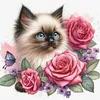 Rose Siamese Cat-11CT Stamped Cross Stitch 40*40cm/15.75*15.75in