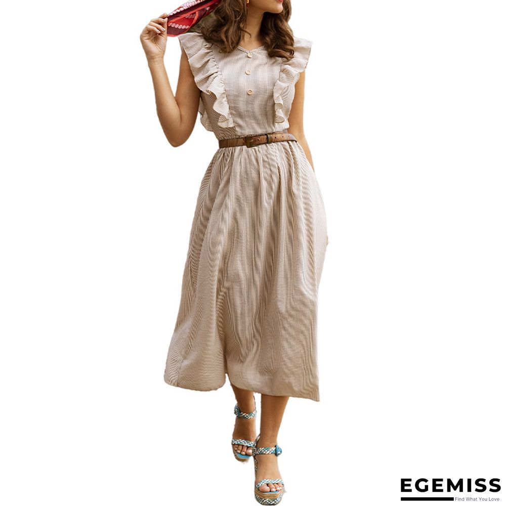 French Flounce Collar Bohemian Style Loose Holiday Temperament Skirt | EGEMISS
