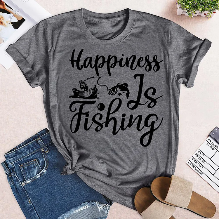 ANB - Happiness Is Fishing Retro Tee-03801