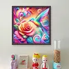 Colorful Rose Hummingbird-11CT Stamped Cross Stitch 40*40cm/15.75*15.75in