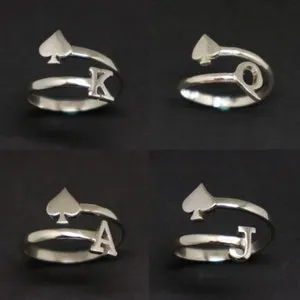 pornhint Pornhint Silver Queen of Spade Ring - Queen of Spade Jewelry, Bdsm, cuckold, kinky, bondage, sexy, Bad Girl, Black Queen, Swinger, Jack