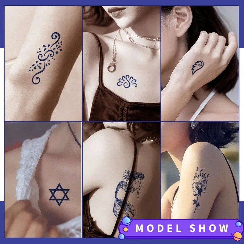 S41-89 herbal tattoo stickers juice semi-permanent non-reflective vegetation female waterproof male durable sticker simulation