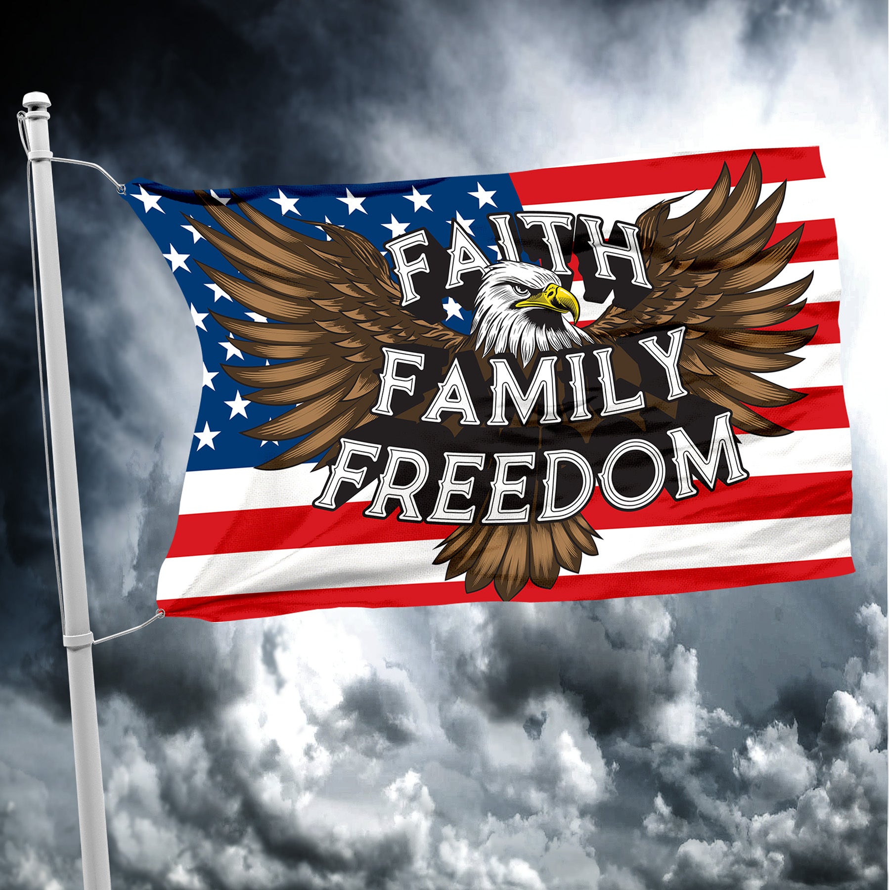 FAITH FAMILY FREEDOM EAGLE FLAG