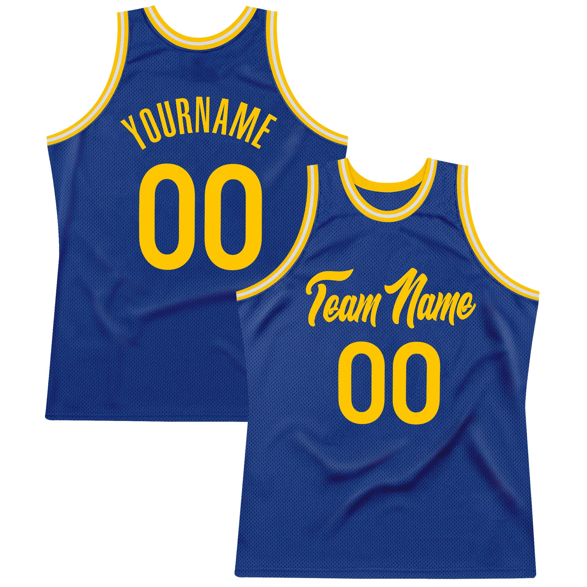 Custom Royal Gold-White Authentic Throwback Basketball Jersey | captainssportss.com