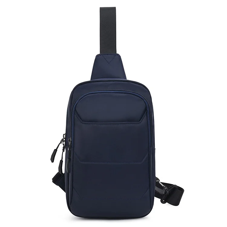 Men Chest Bag Safe Oxford Messenger Bag for Hiking Mountaineering (Dark Blue)