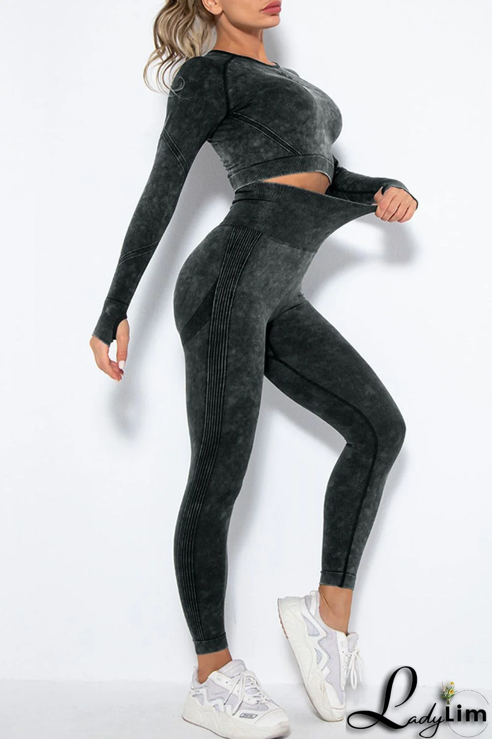 Purple Casual Sportswear Print Split Joint O Neck Long Sleeve Two Pieces