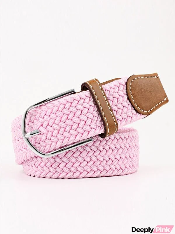 20 Colors Simple Contrast Color Weave Belt