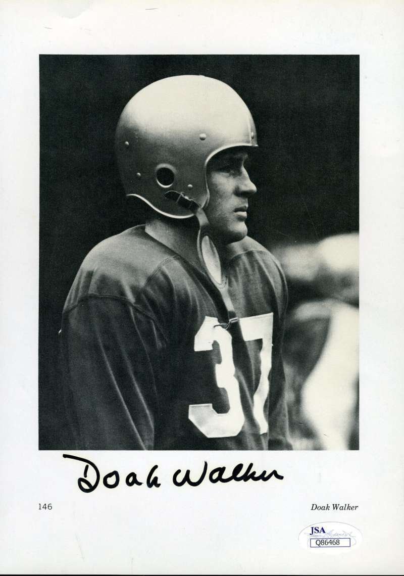 Doak Walker Jsa Coa Signed 6x9 Photo Poster painting Authentic Autograph