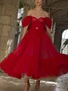 Off-The-Shoulder Wedding Midi Dress