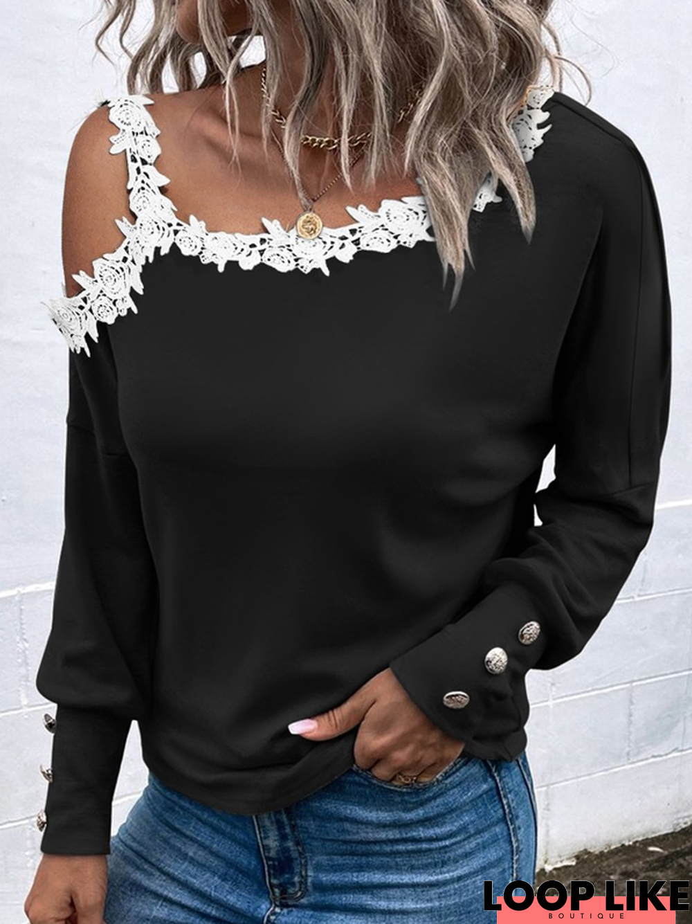 Party Lace Plain Lace Top