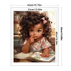 >SALE<Full Embroidery Eco-cotton Thread 11CT Print Curly Hair Girl Cross Stitch40x50cm