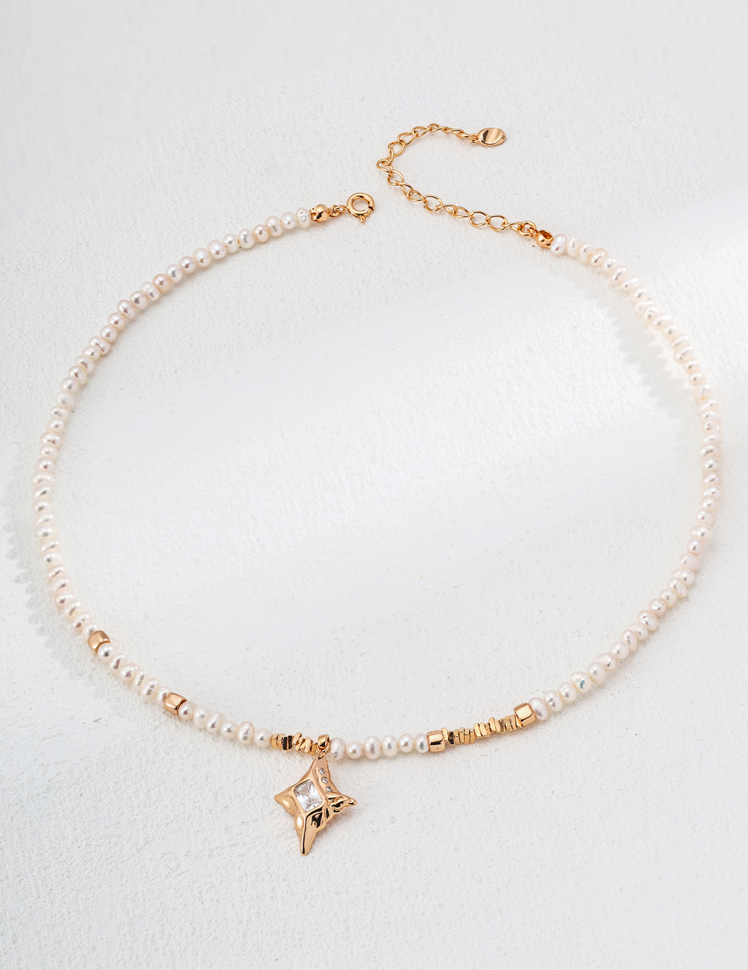 Natural Pearl Zircon Pendant Necklace