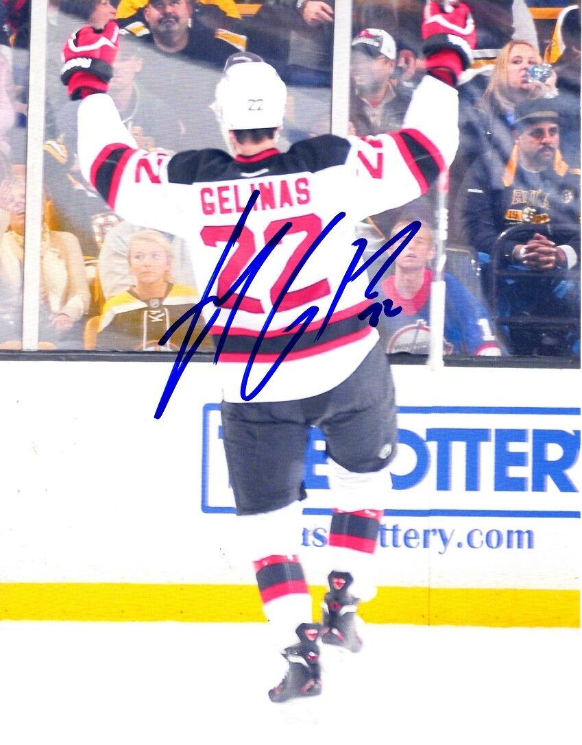 Signed 8x10 ERIC GELINAS New Jersey Devils Photo Poster painting - COA