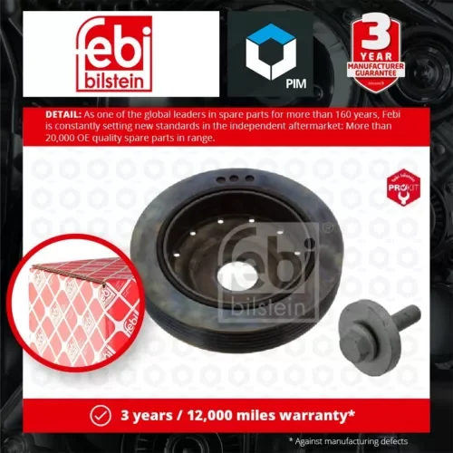 Dronehint Crankshaft Pulley fits RENAULT MEGANE Mk1 1.4 99 to 03 Belt 8200392683 Febi New Parts