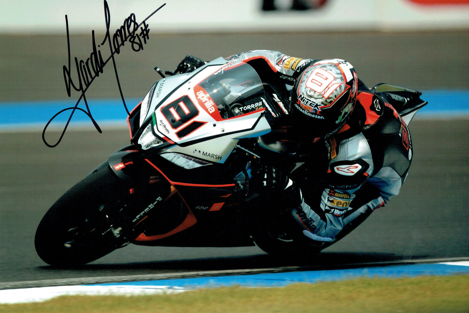 Jordi TORRES 2015 Donnington SIGNED 12x8 Photo Poster painting Superbike AFTAL Autograph COA