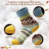 Winter Thick Soft Wool Vintage Pattern 5 Pairs Socks For Christmas Gift