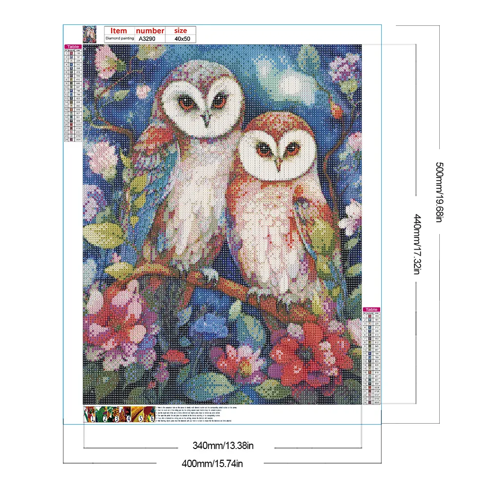 Full Round Diamond Painting 40*50cm - Forest Owl