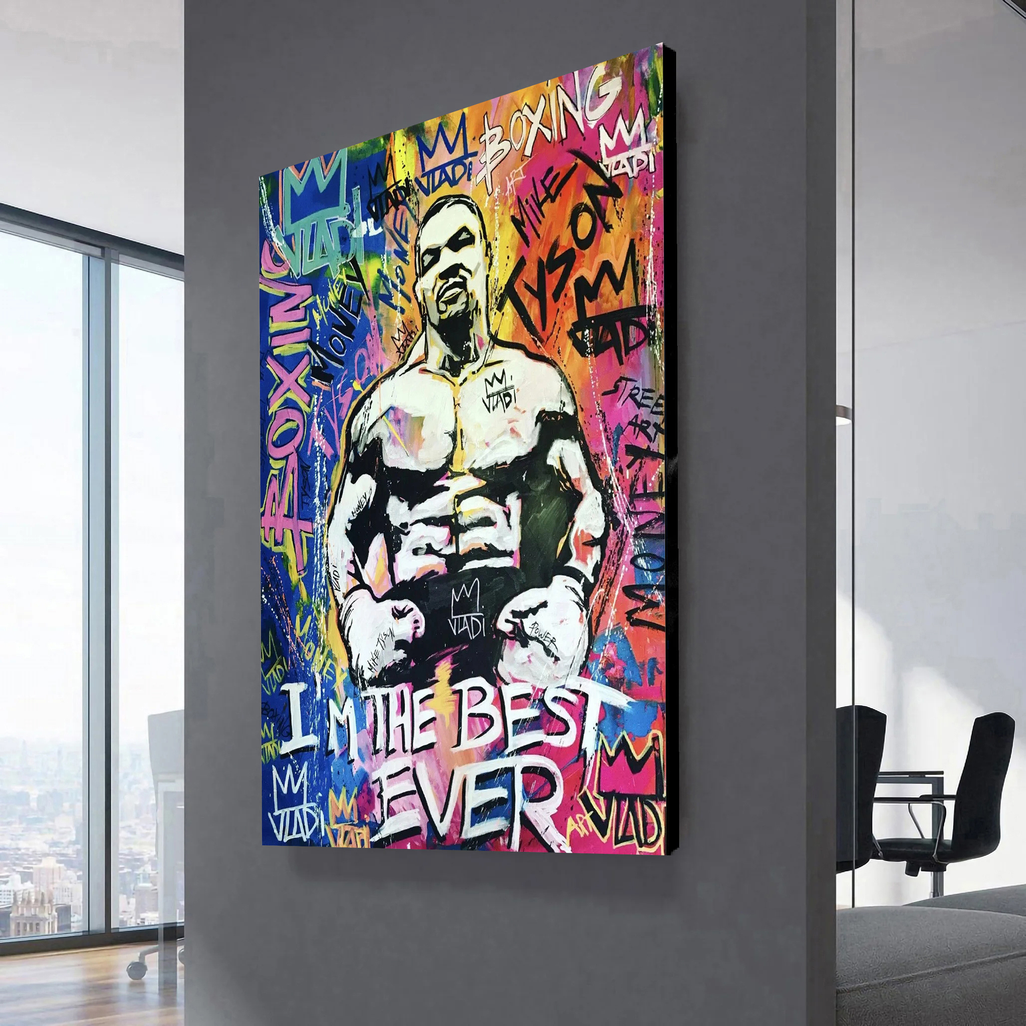 I'm The Best Ever Mike Tyson Graffiti Canvas Wall Art 