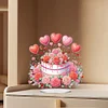 (US Only)2D Flat DIY Flower Cake Desktop Diamond Art Kits Bedroom Table Decoration