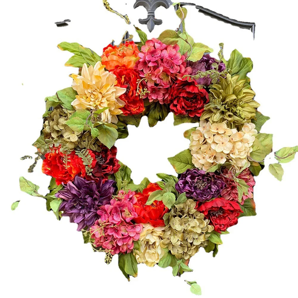Simulation color hydrangea wreath decorative hanging ornaments