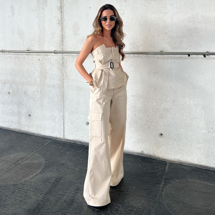 New Spring Waistband Strapless Top Suit