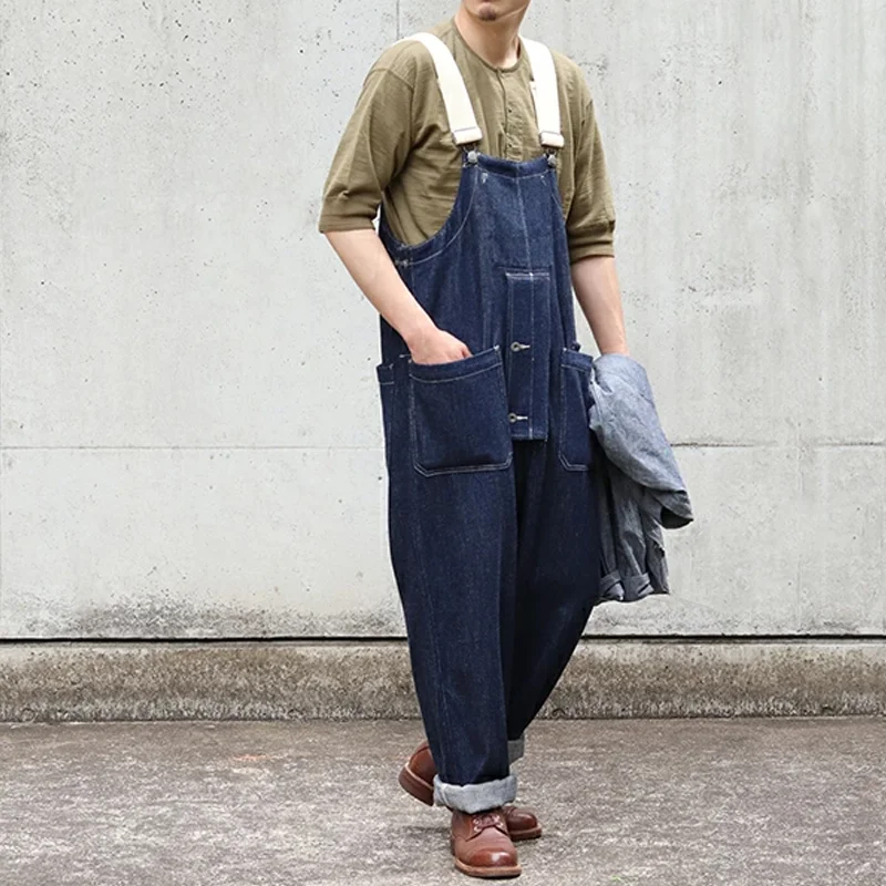 12oz Soft Denim Utility Patch Pocket Deck Work Overalls