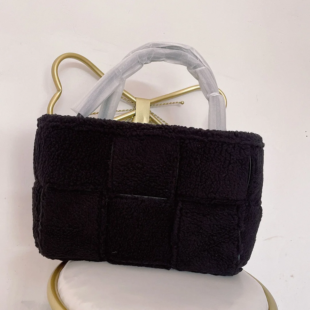 Letclo™ Lamb Wool Woven Handbag letclo Letclo