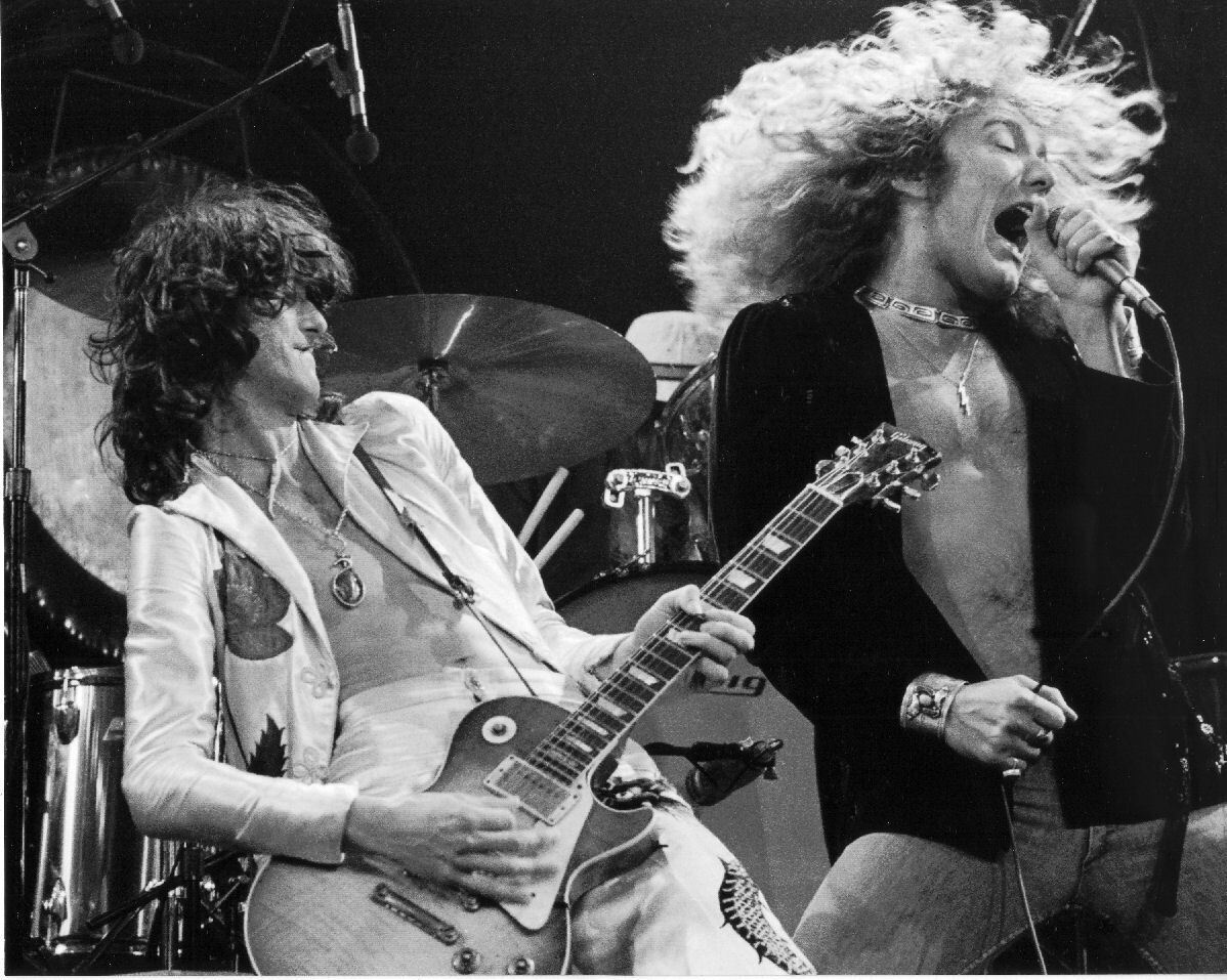 LED ZEPPELIN Glossy 11x14” Photo Poster painting Robert Plant & Jimmy Page GUITAR