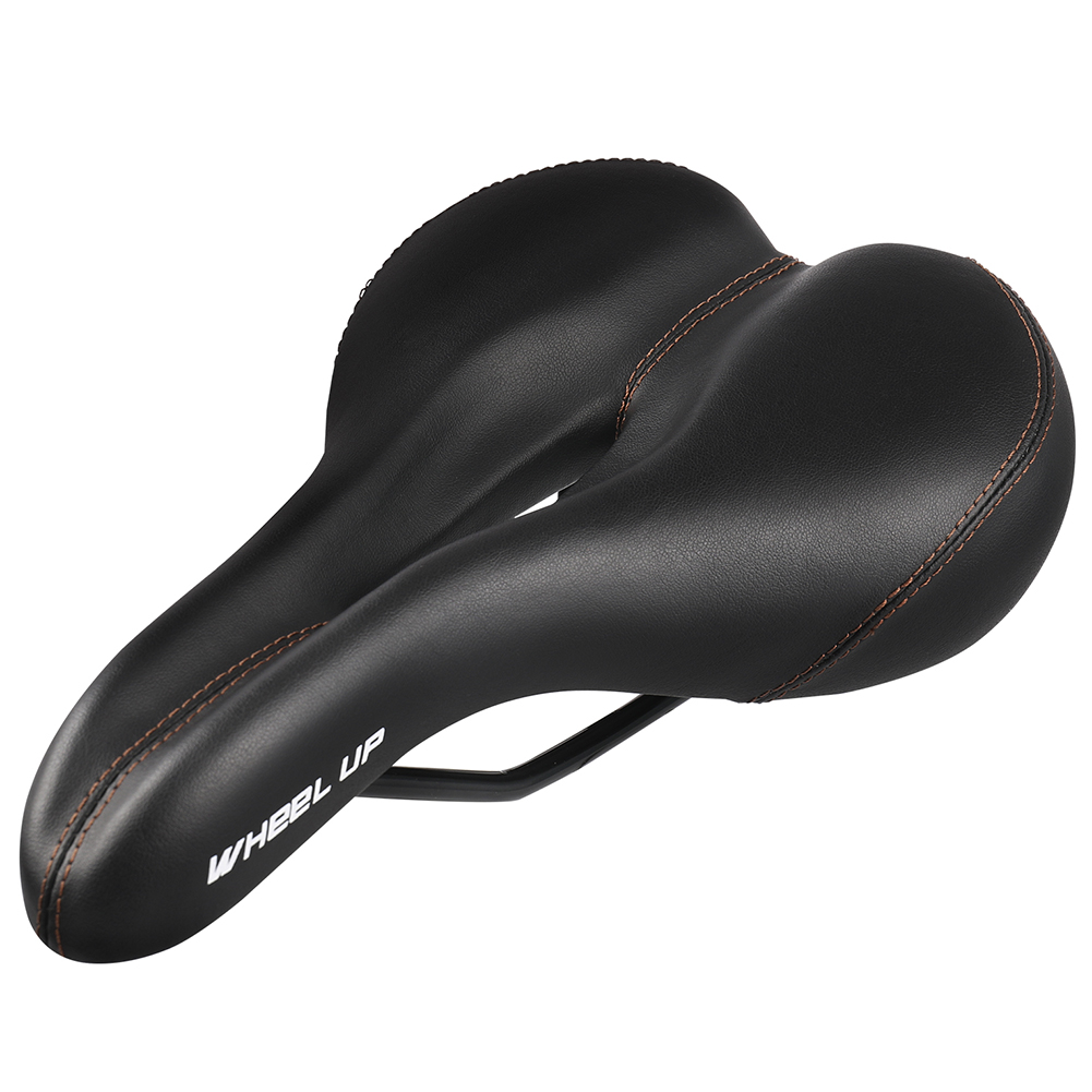 

WHEEL UP Leather MTB Bicycle Saddle Hollowed Road Bike Elastic Seat Cushion, 501 Original