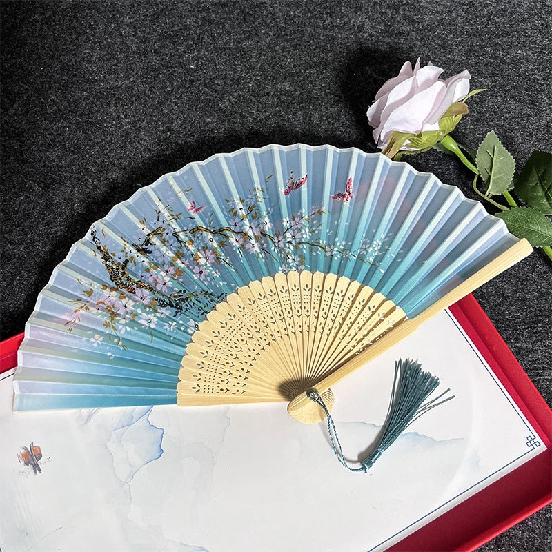 Antique Fan Folding Fan Men’s And Women’s Classical Dancing Fan Ancient Costume Performance Photography Hanfu Props Chinese Style Handmade Folding Fan